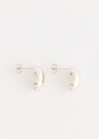 Silver Semi Dome Earrings
