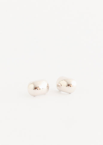 Silver Semi Dome Earrings
