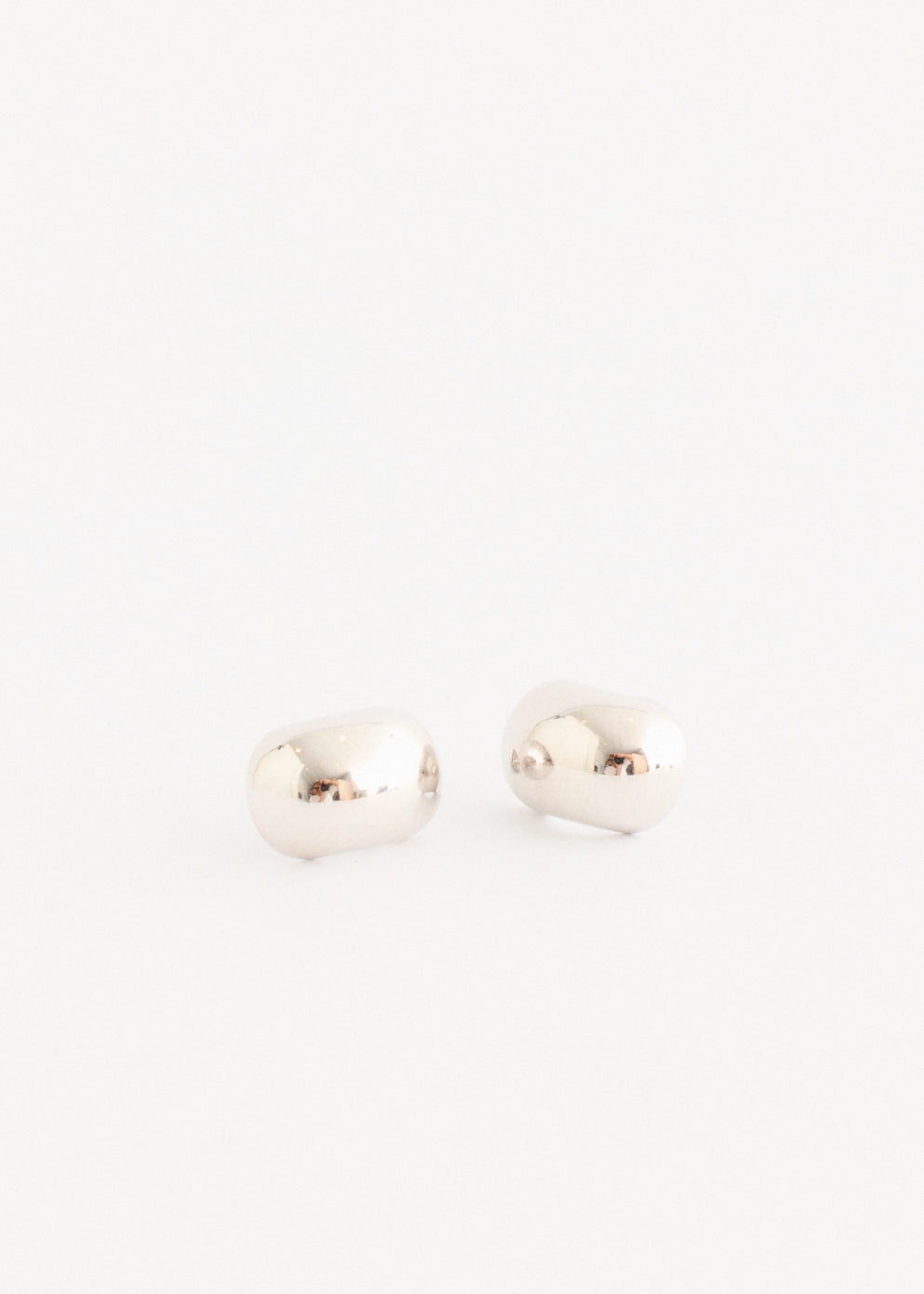 Silver Semi Dome Earrings