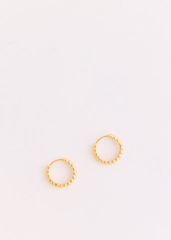 Gold Beaded Clicker Hoops