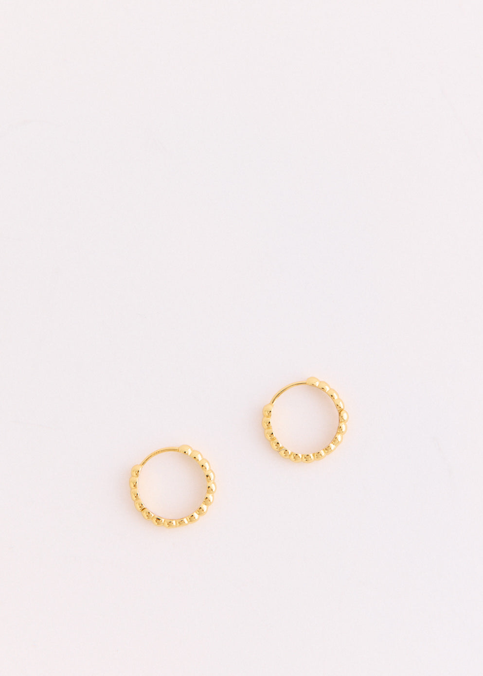 Gold Beaded Clicker Hoops