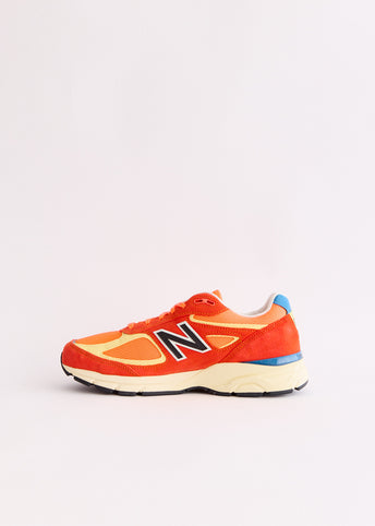 MADE in USA 990v4 'Urgent Red' Sneakers