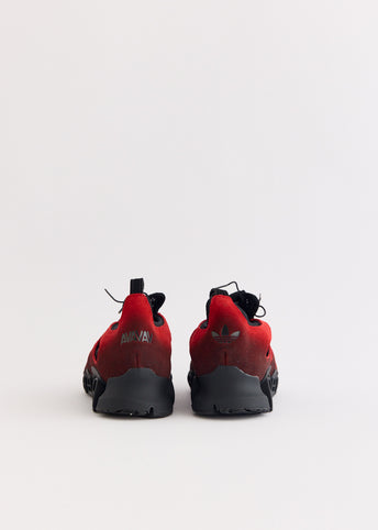 x AVAVAV Women's Megaride Cutout Suede 'Core Black Power Red' Sneakers