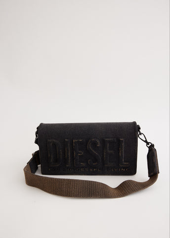 DIESEL | BISCOTTO SHOULDER BAG BLACK バッグ Women's Biscotto M-Leather shoulder bag with logo hardware