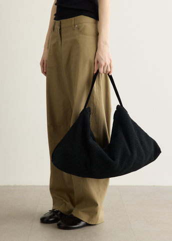 Suede Woven Hobo Bag