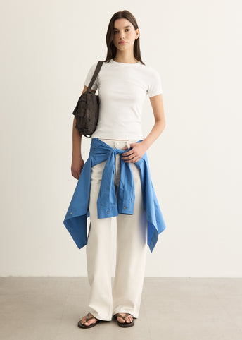 Suede Woven Envelope Mini Tote