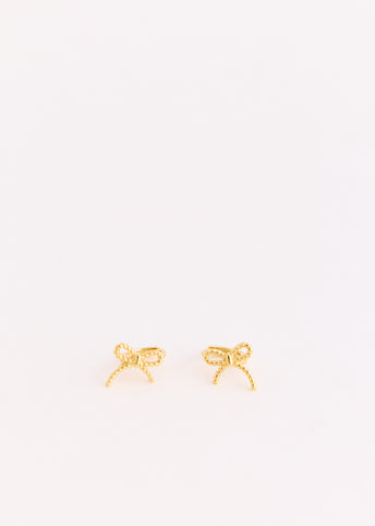 Rope Bow Huggie Hoops
