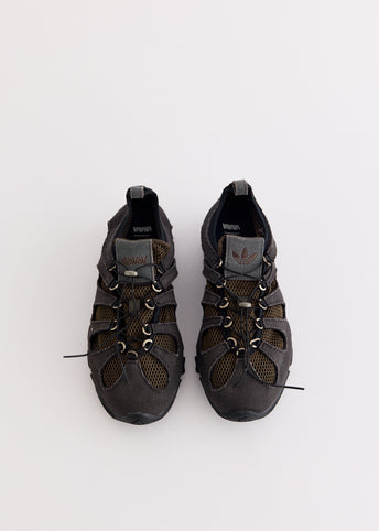 x AVAVAV Women's Megaride Cutout Canvas 'Core Black Shadow Olive' Sneakers