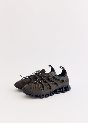 x AVAVAV Women's Megaride Cutout Canvas 'Core Black Shadow Olive' Sneakers