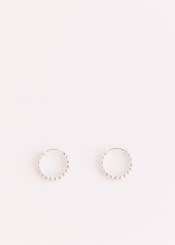 Silver Beaded Clicker Hoops