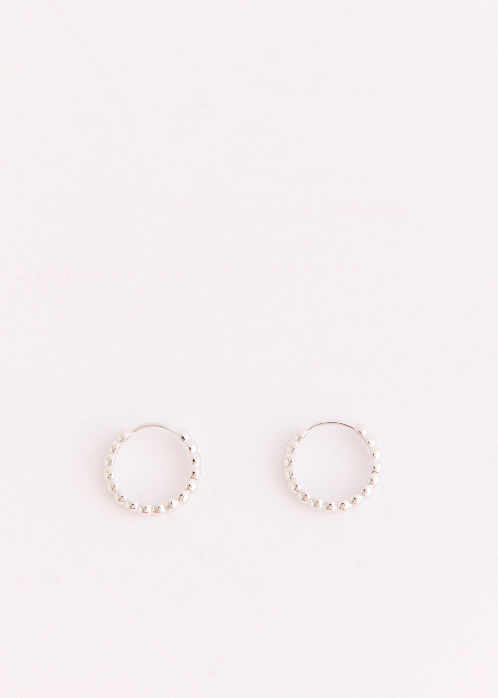 Silver Beaded Clicker Hoops