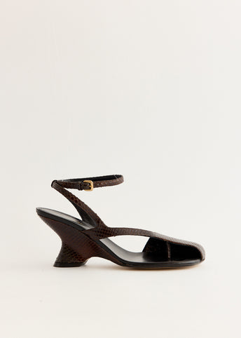 Snake-Effect Wedge Heels