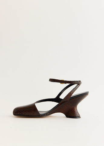 Snake-Effect Wedge Heels