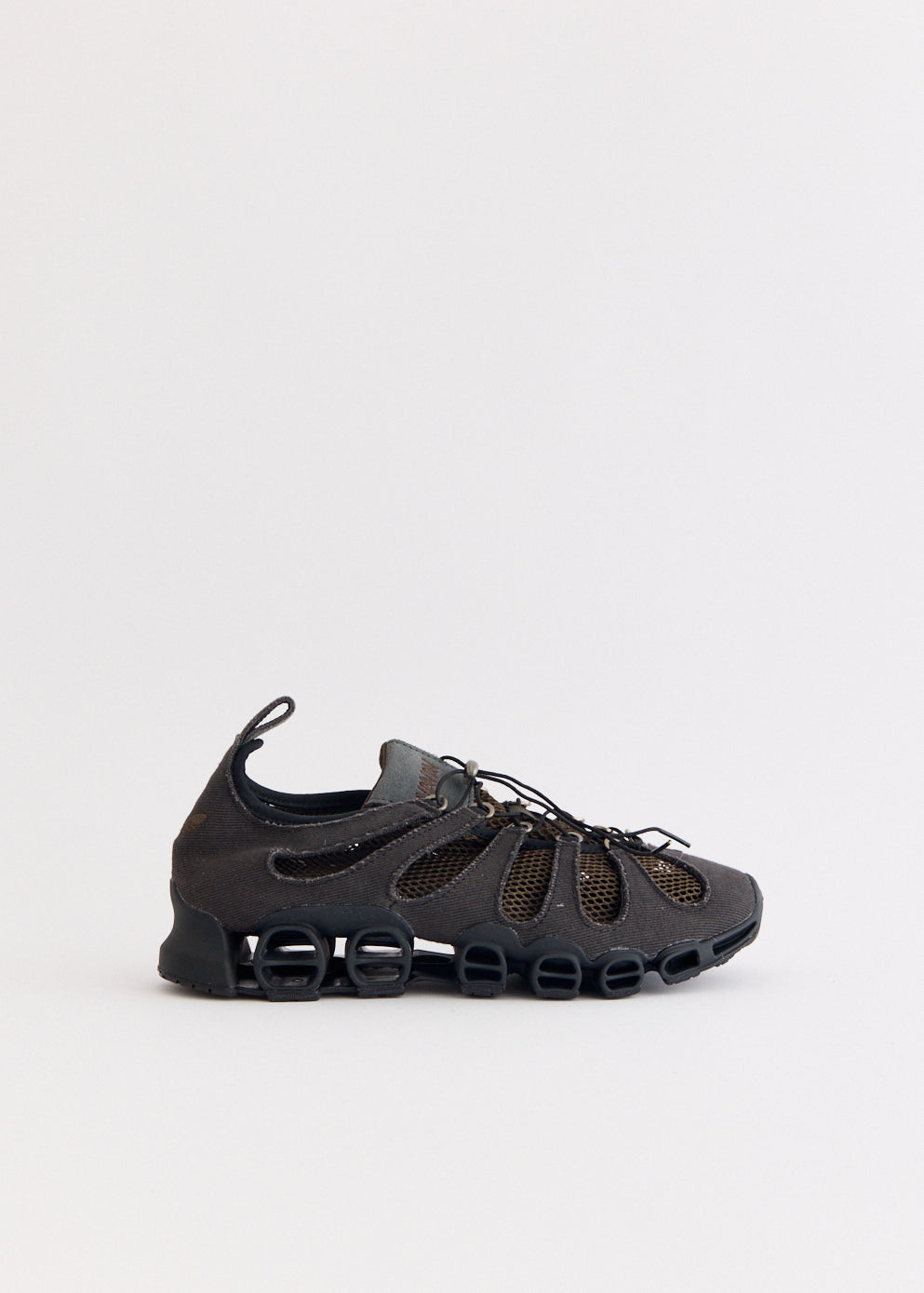 x AVAVAV Women's Megaride Cutout Canvas 'Core Black Shadow Olive' Sneakers