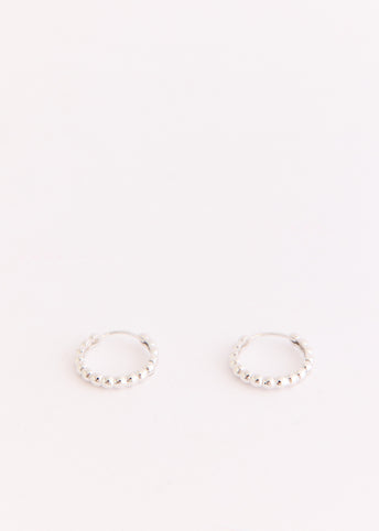 Silver Beaded Clicker Hoops