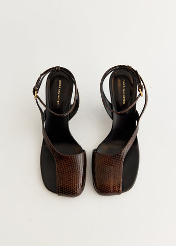 Snake-Effect Wedge Heels