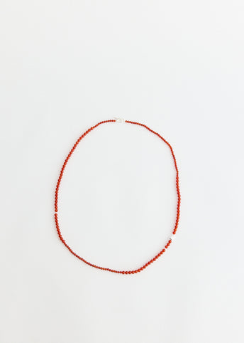 Red Agate Beaded Necklace