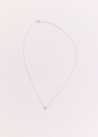 Silver Bezel-Set Solitaire Necklace