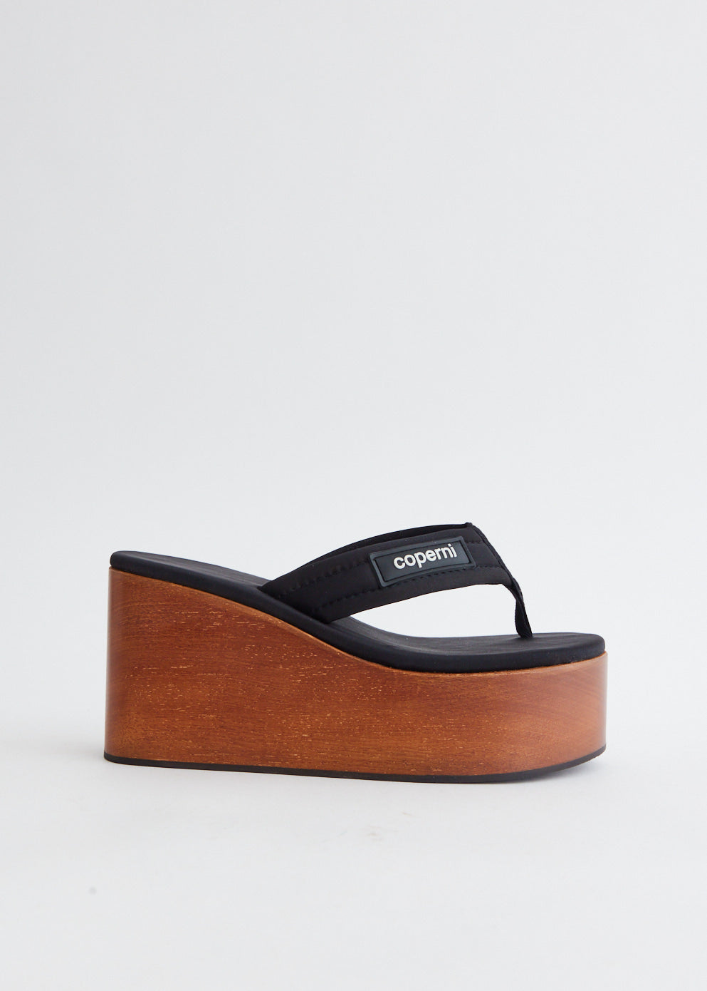 Wooden Branded Wedge Sandals