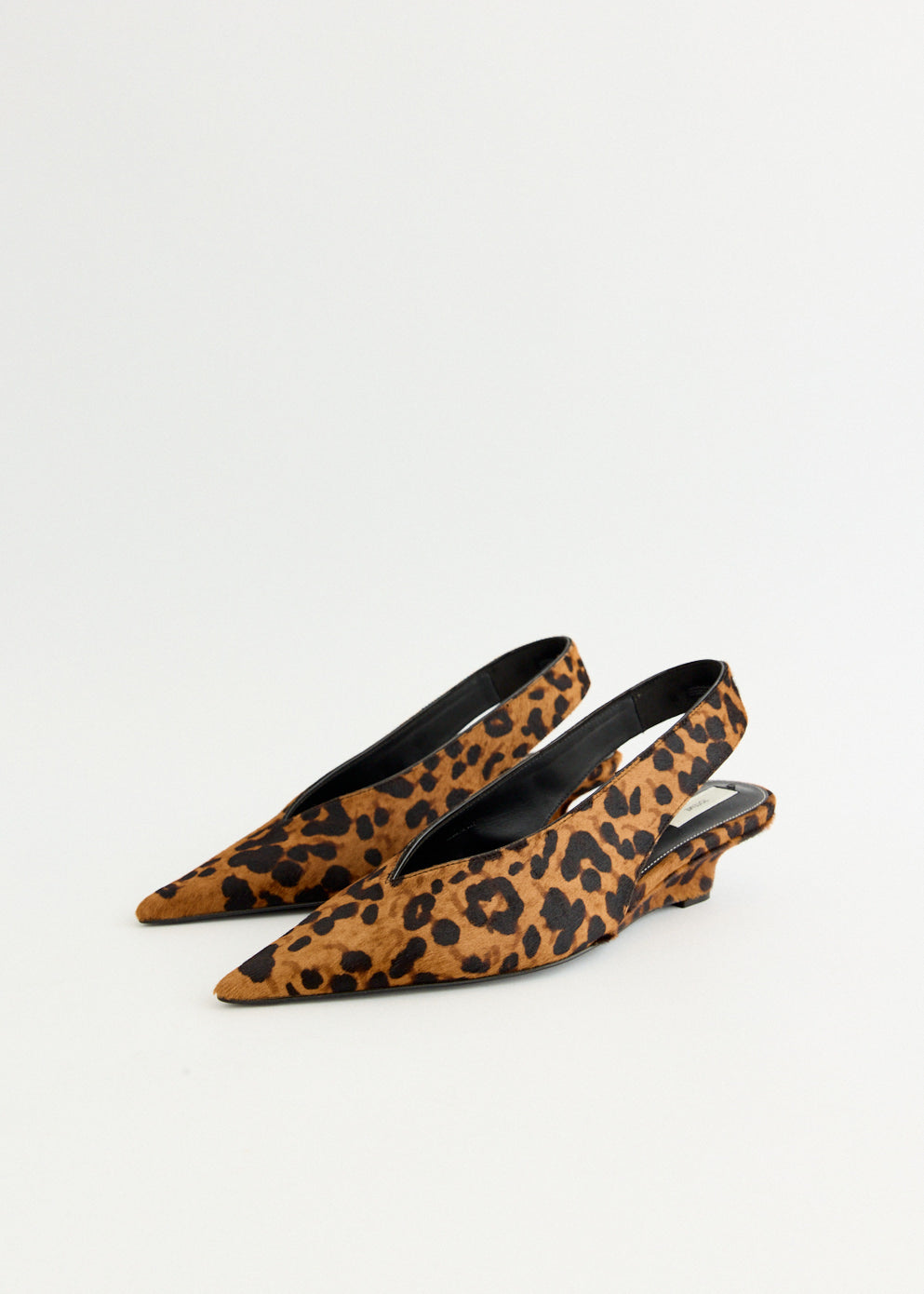 Wedge-Heel Pony Hair Slingbacks