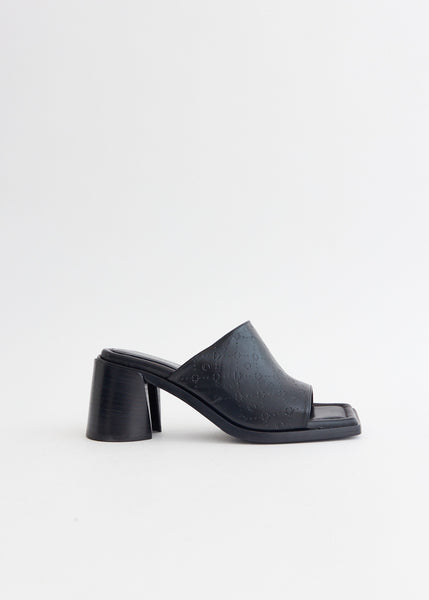 Embossed Leather Mules