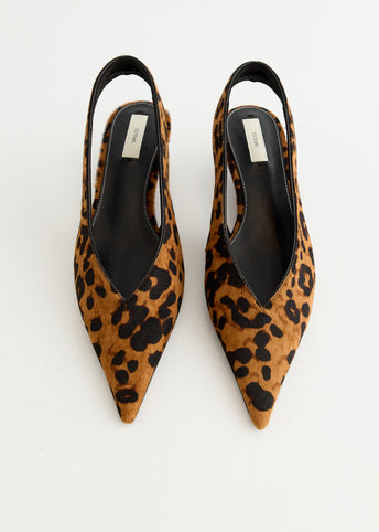 Wedge-Heel Pony Hair Slingbacks