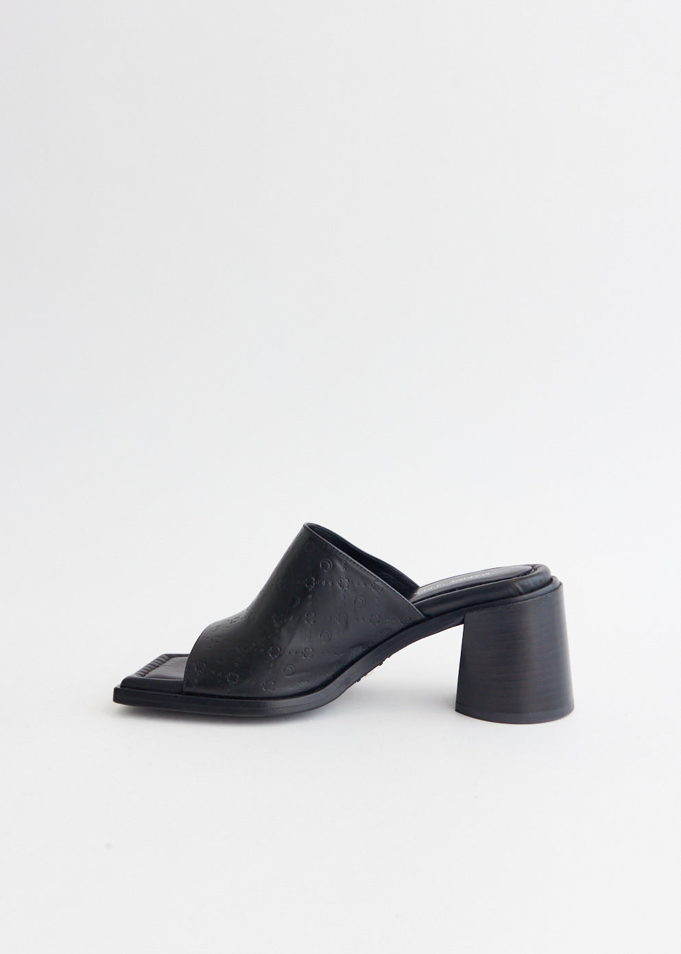 Embossed Leather Mules
