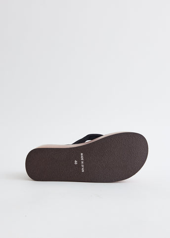 Wooden Branded Wedge Sandals
