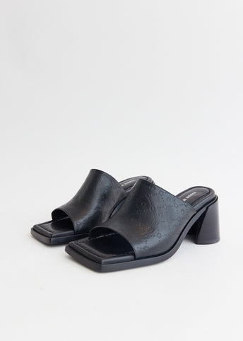 Embossed Leather Mules