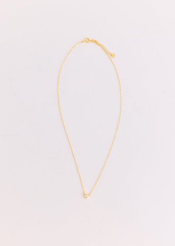 Gold Bezel-Set Solitaire Necklace