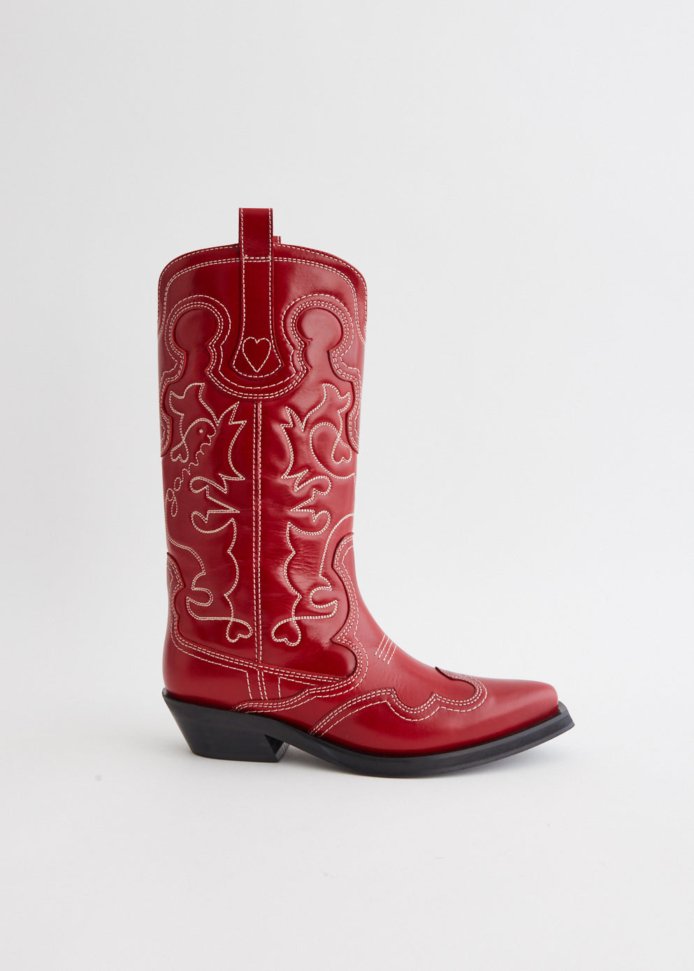 Mid Shaft Embroidered Western Boots