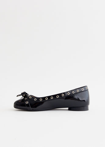 Eyelets Bow Ballerinas