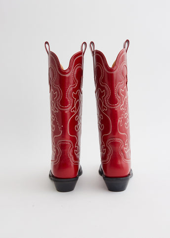 Mid Shaft Embroidered Western Boots