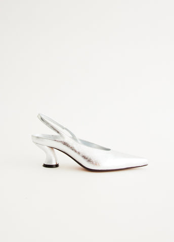 Silver Heeled Slingbacks