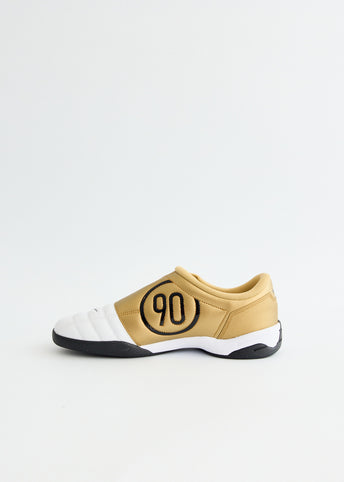 Total 90 'White Metallic Gold' Sneakers