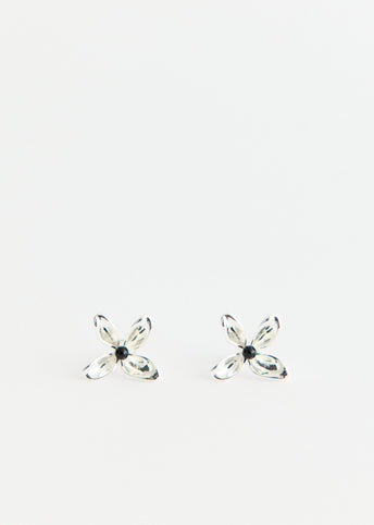 Agate Camellia Flower Stud Earrings