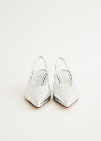 Silver Heeled Slingbacks