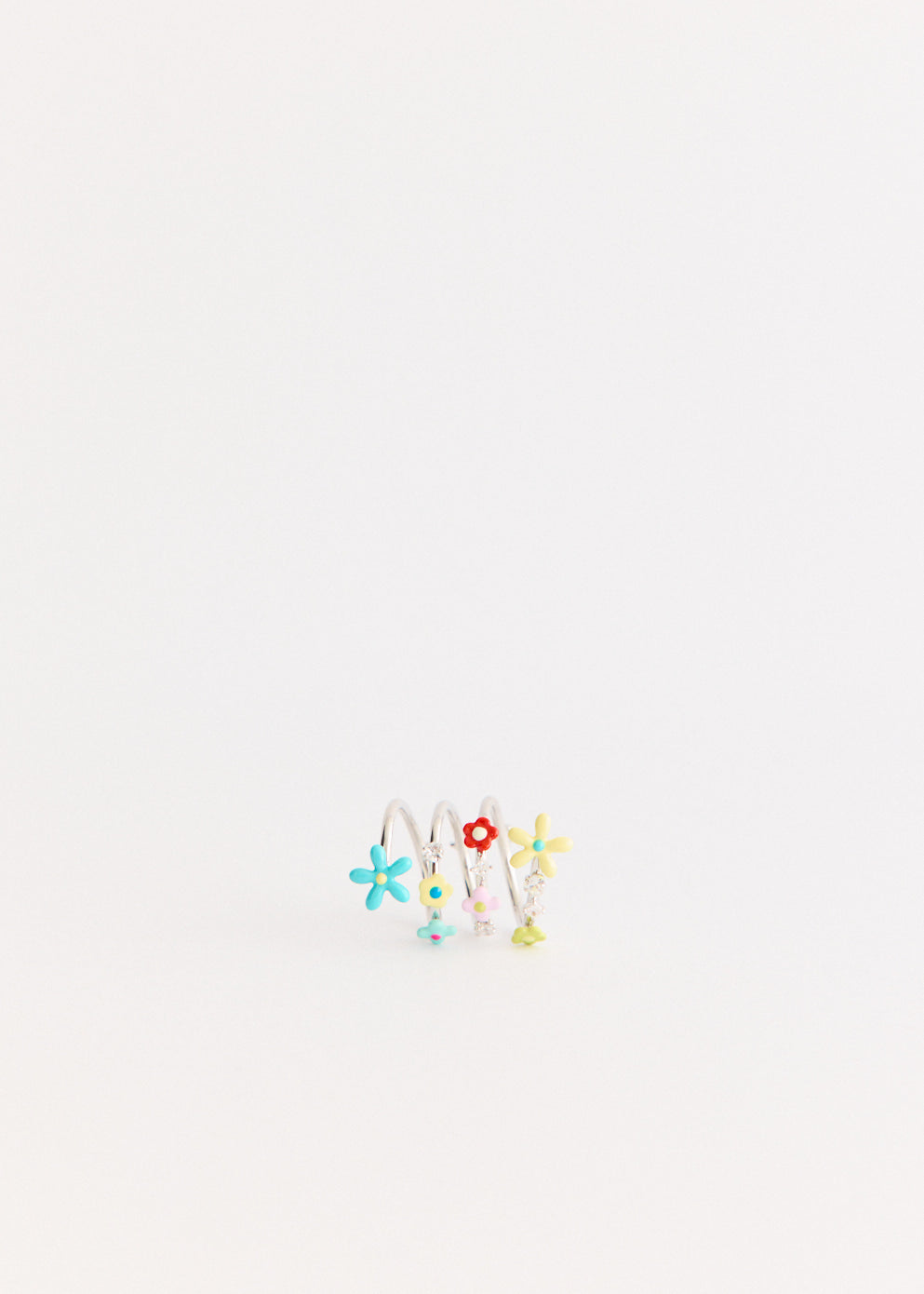 Flower Gemstone Spiral Ring