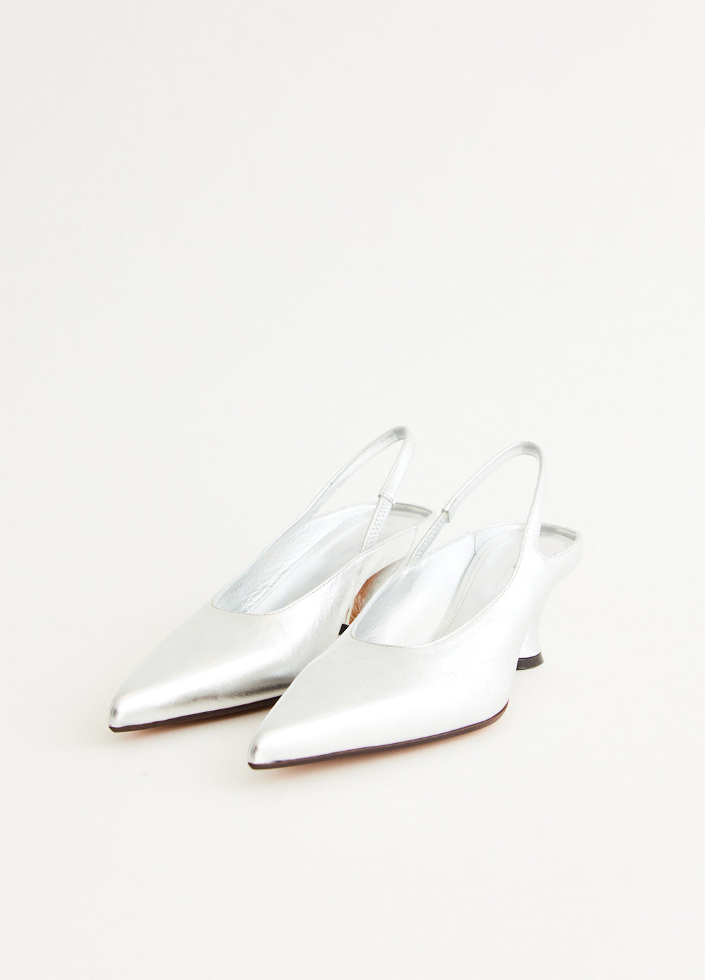 Silver Heeled Slingbacks