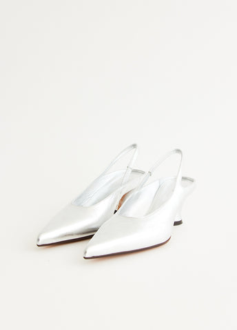 Silver Heeled Slingbacks