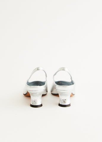Silver Heeled Slingbacks