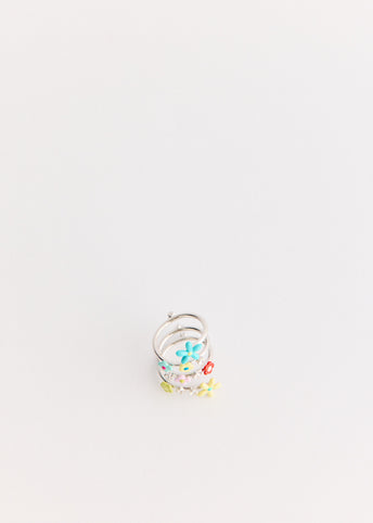 Flower Gemstone Spiral Ring