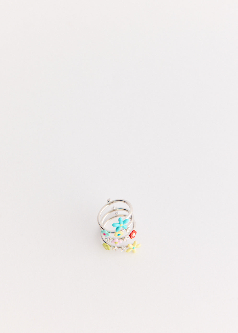 Flower Gemstone Spiral Ring
