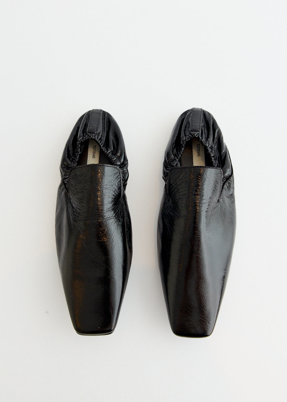 【関税込み】TOTEME ブラック Elastic-Back レザー ローファー Elastic Back Leather Loafers