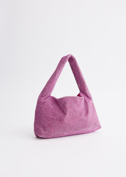 【関税込み】Kara パープル Crystal Mesh Armpit バッグ Red/Lilac Crystal Mesh Armpit Bag | Garmentory