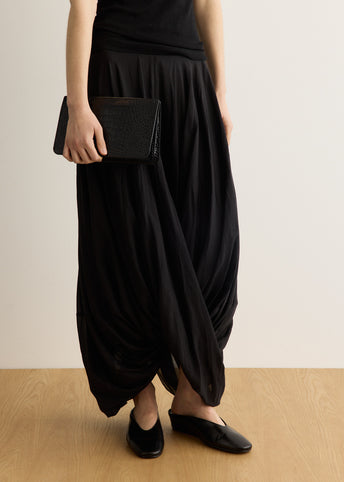 Threefold Croco-Embossed Clutch