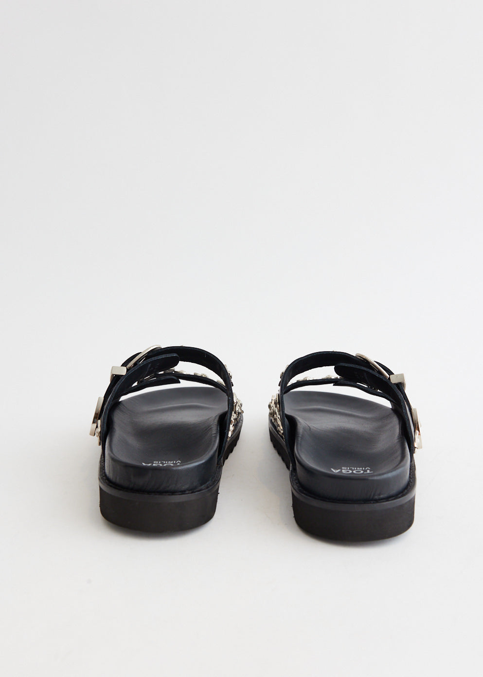 AJ830 Black Leather Sandals