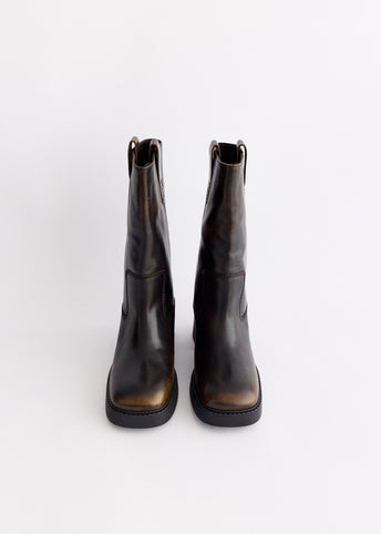 Inaya Brushed Brown Ankle Boots