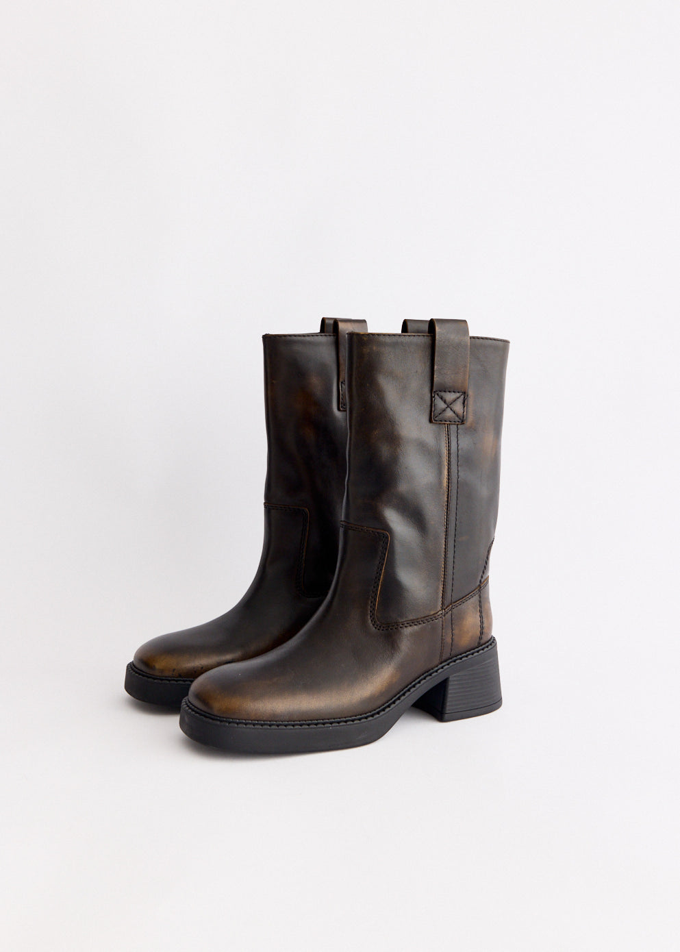 Inaya Brushed Brown Ankle Boots