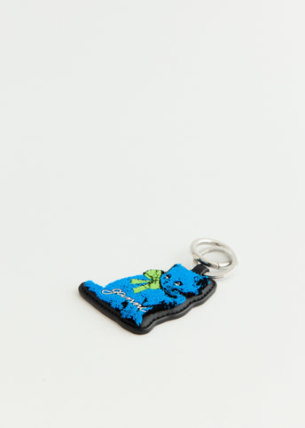 Blue Kitty Keyring